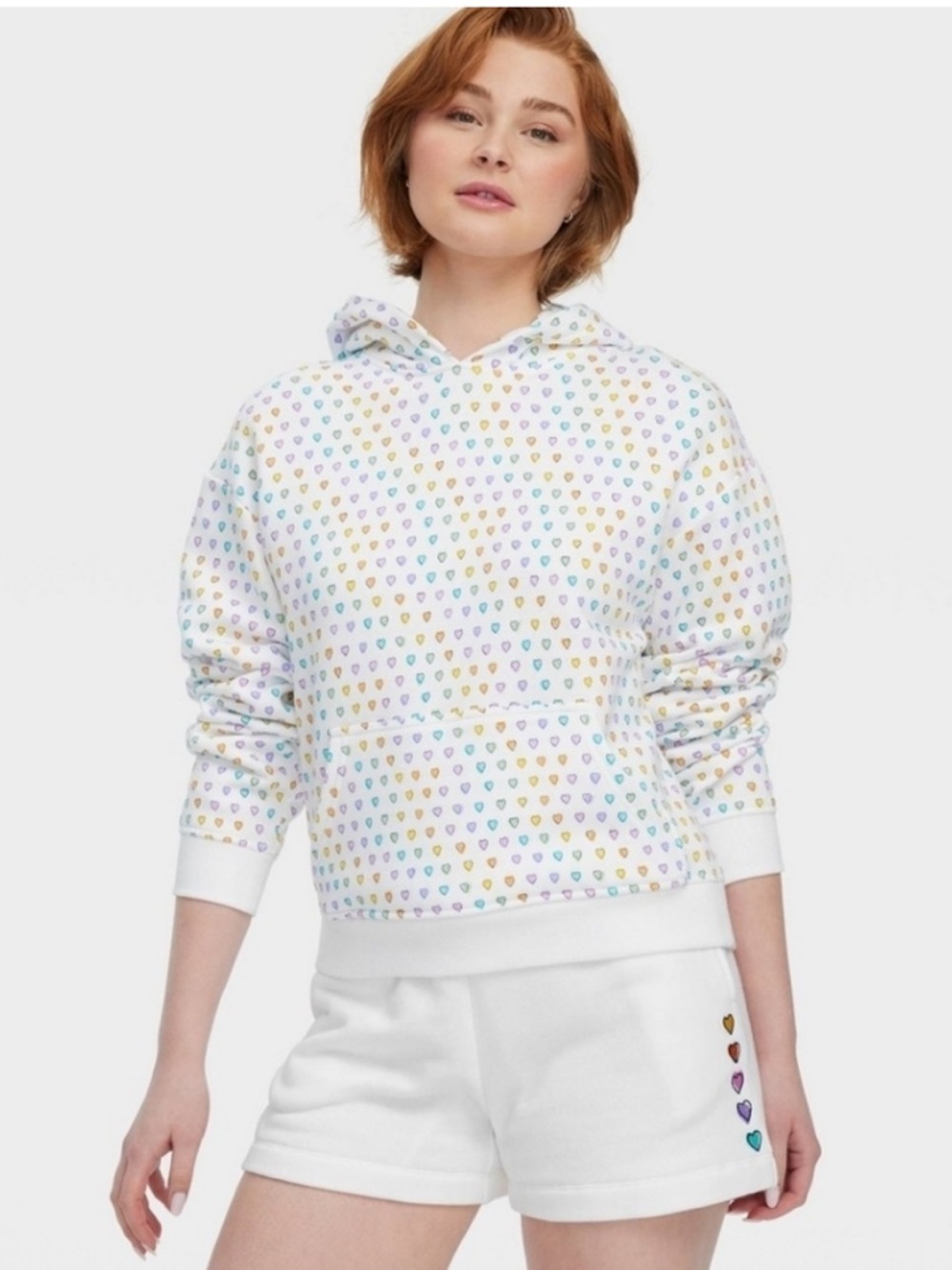 Roller Rabbit X Target Disco Hearts Wave Hoodie - White/Pink - Size XS NWT